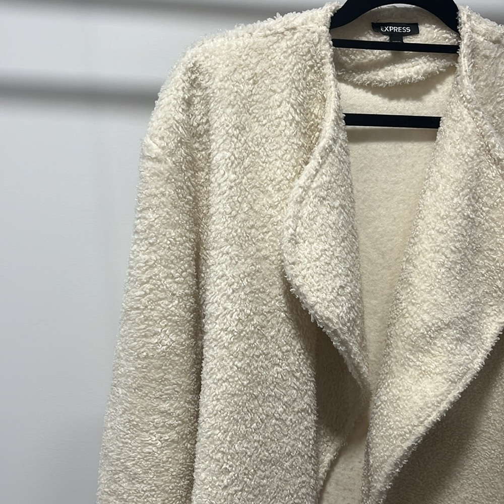 Express Soft Sherpa Open Jacket, Size Xs, Good Co… - image 2
